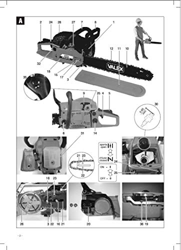 Motosega Valex Apache 50 avec guide de 52 cm pour coupe de bois
