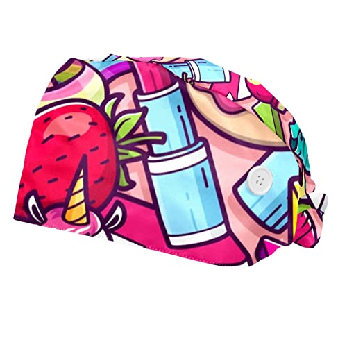 Casquette pour hommes femmes et calot de travail imprimé chat licorne