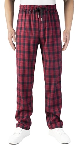 KTWOLEN Karohose Herren Jogginghose Trainingshose Sporthose mit Gummibund Kariert Hose Freizeithose für Männer Loungehose mit Taschen, Rot, L KTWOLEN Karohose Herren Jogginghose Trainingshose Sporthose mit Gummibund Kariert Hose Freizeithose für Männer Loungehose mit Taschen, Rot, L
