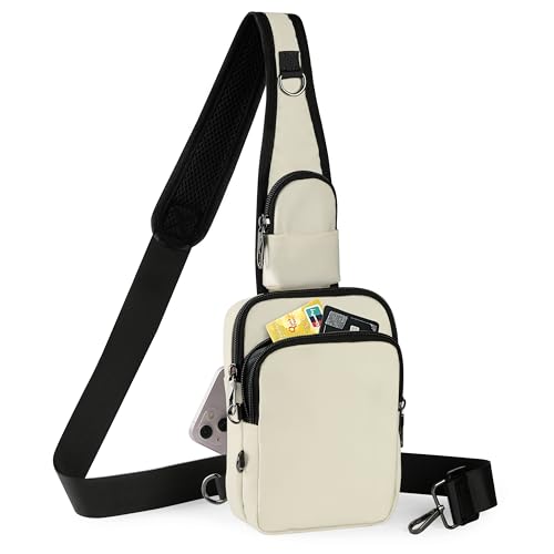 Tibroni Anti Diebstahl Umhängetasche Chest Crossbody Bag Brusttasche Herren Damen Schultertasche Wasserdicht Sling Bag Tasche Klein Handtasche mit Reißverschluss Lock und RFID-Blockierung