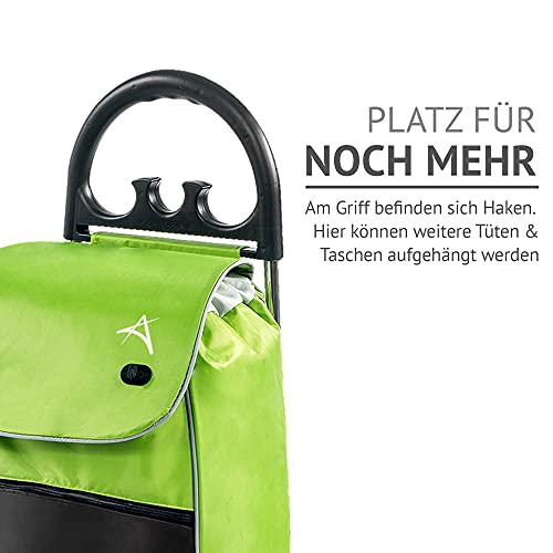 Moderner Einkaufstrolley Esana in grün mit 55L & extra Kühlfach - großer Shoppingwagen Shoppingtrolley bis 30kg… – Bild 6