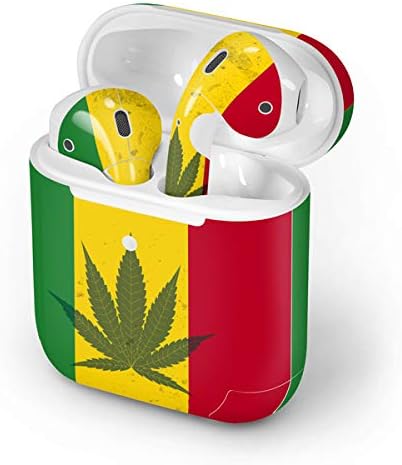 Skinit Decal Audio Skin Compatible with Apple AirPods 2 - Marijuana Rasta Flag Design