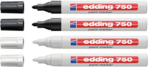 edding Lackmarker 750 Industrie 2-4 mm weiß + schwarz je 2