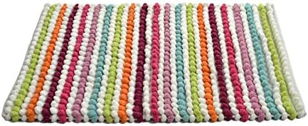 Allure Bath Fashions California Luxury Striped Bobble Bath Mat, Hand-woven Supersoft Microfibre Machine Washable 50cm x 80cm 2000gsm - Fully Guaranteed