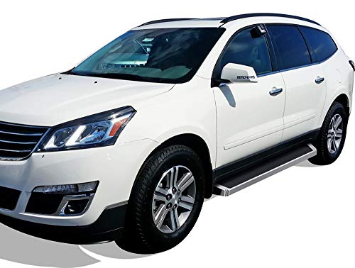 Eboard Running Board 6" Silver Fits 2007-2017 Chevy Traverse & 2007-2010 Saturn Outlook & 2007-2009 Buick Enclave (Nerf Bar | Side Steps | Side Bars) #TOP3