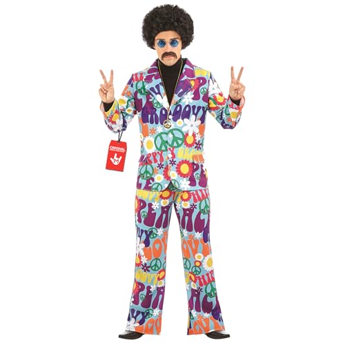 Fun Shack Groovy Hippie Mens 60s Fancy Dress, Hippy Costume for Men, Mens 60s Fancy Dress Costumes, 60s Costume Men