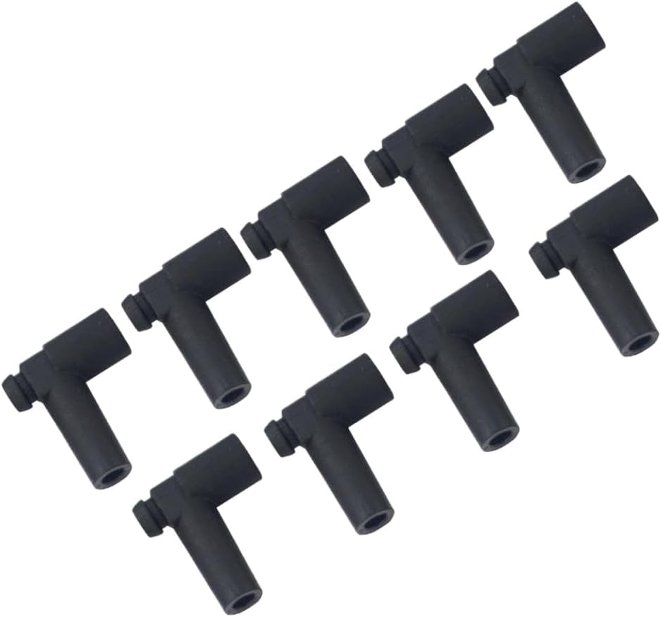 9-Piece Spark Plug Wire Set with Rubber Insulation and Stainless Steel Terminals Compatible with HEI Style Distributors