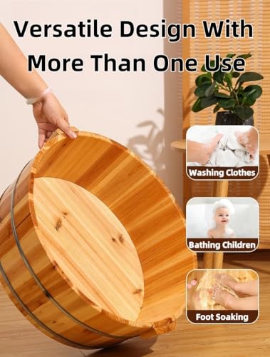 Tina de pies de madera sólida para spa y masajes miniatura 4