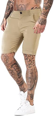 GINGTTO Mens Slim Fit Shorts 9&#34; Inseam Stretch Chino Short Pants