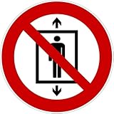 Aufkleber Verbotszeichen „Personenbeförderung verboten“ Symbol Folie nach ISO 7010 (P027) | Ø 5-30cm Made in Germany, Größen Name: Ø20 cm