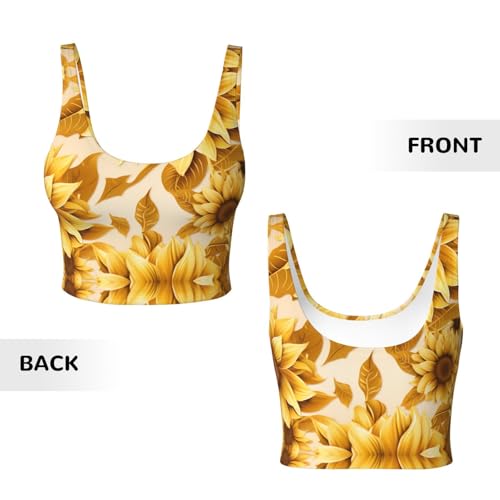 Chaleco deportivo para mujer ideal para yoga y fitness activo con estampado de girasol 4