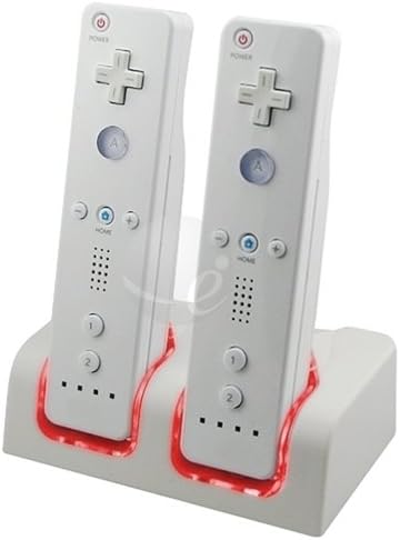 2x 2800 BATTERY +DUAL REMOTE CONTROLLER CHARGER FOR WII