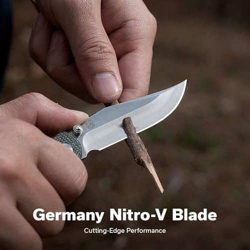 Image of CIVIVI Clingman EDC Pocket Folding Knife with Titanium Reversible Clip, 2.99 inch Nitro-V Blade Micarta Handle Liner Lock Knife, Gift for Men Women C23065-4 (Green)