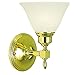 Framburg Lighting 2431 PN/WH Taylor - One Light Bath Bar/Wall Sconce, Polished Nickel Finish with White Marble Glass
