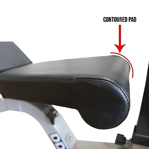 Valor Fitness Weight Bench Press - 7 Positions - Adjustable Flat Incline Decline with Leg Support Full Body Fitness Workout - Home Gym Equipment Max 500 Lbs. - DD-5