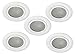 Produktbild 5er Set Möbel Einbaustrahler Möbeleinbauleuchte weiß satinierte Front für 12V G4 LED geeignet AP