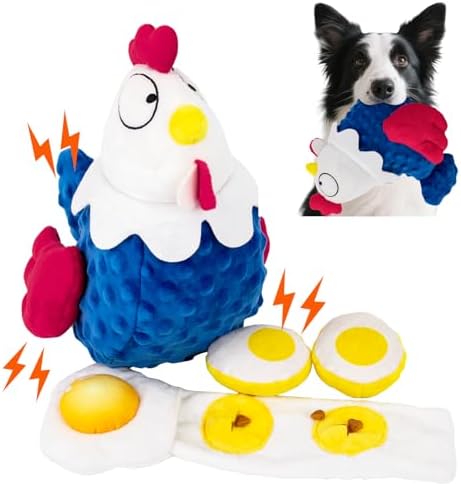 Plush Dog Toys with Soft Fabric Squeaky Dog Toys with Squeaker- f...