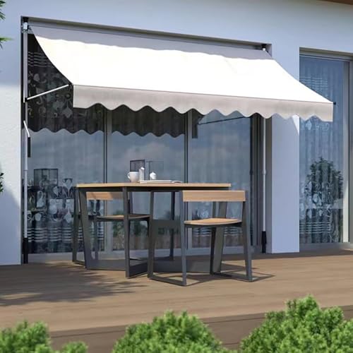 FVTVHEV Tenda da Sole per Balcone Tenda da Sole A Morsetto per Esterno Larghezza 2/2,5/3/3,5/4 M Altezza E Angolazione Regolabili con Manovella Adatto per Terrazza Padiglione E Giardino(Bianco,2m)