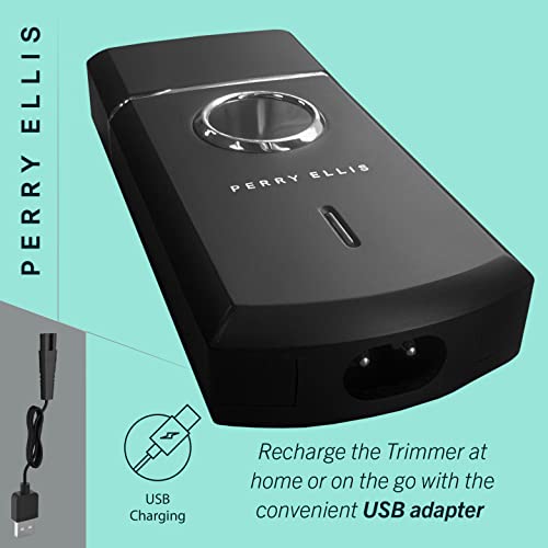 Perry Ellis Mens Travel Electric Shaver | Nickel Foil Shaver, Beard Trimmer For Men | Usb Rechargeable Face Shaver, Facial Hair Trimmer For Men | 150-Min Batt | Ipx4 Water-Resistant, Protective Cap #TOP4