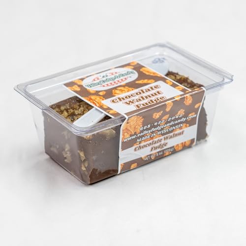 Valley Fudge, Chocolate Walnut, Fresh Artisan Fudge, Real Butter, Gourmet Candy, Half Pound Package