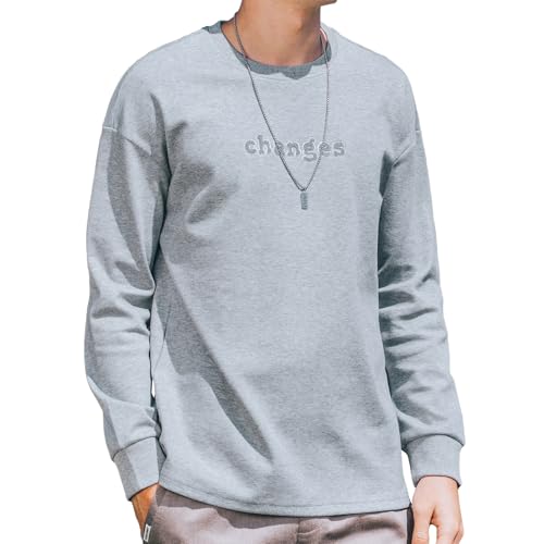 Heavyweight sweatshirt men's spring and autumn style trendy brand letter printing round neck jacket autumn long sleeve