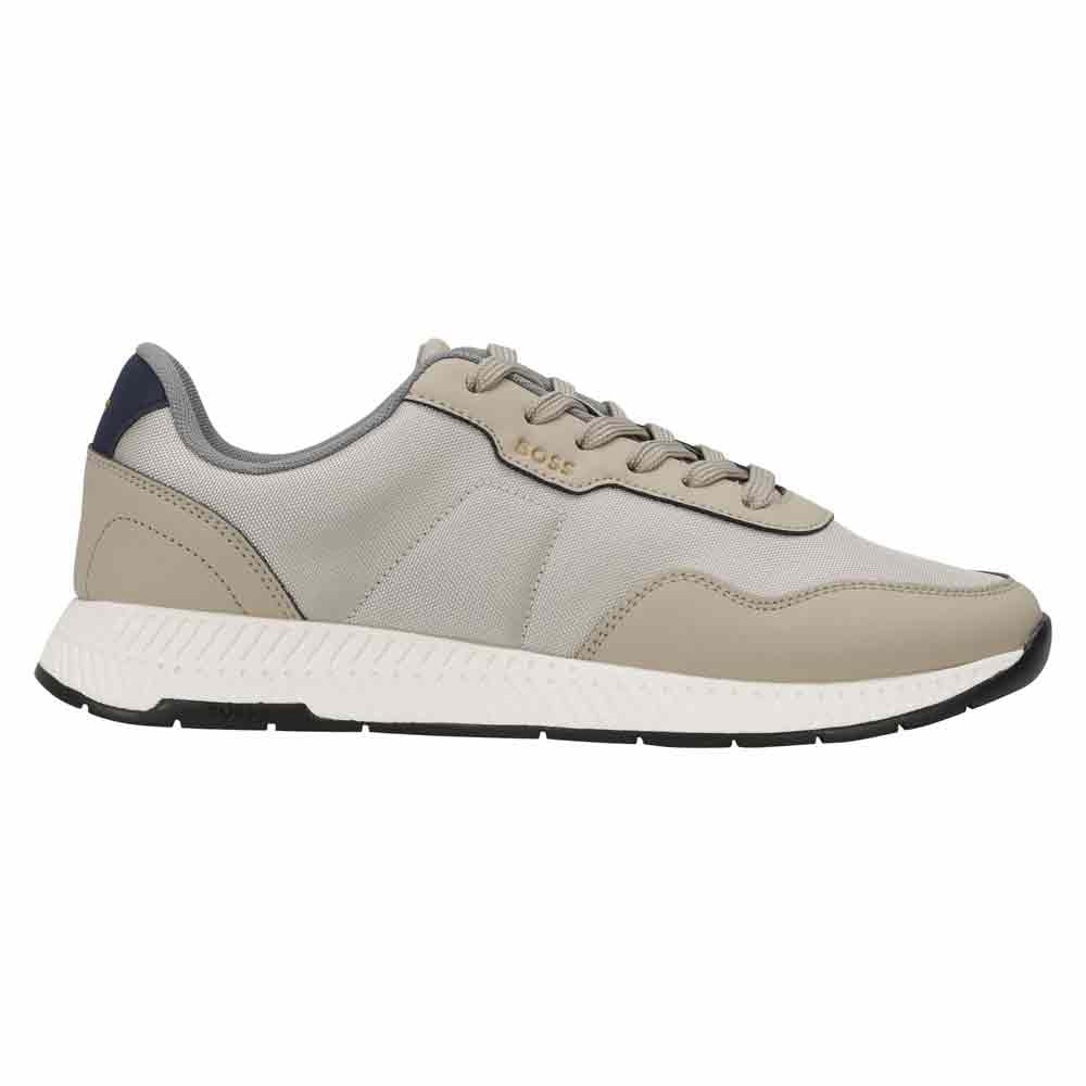 BOSS Men's Titanium Runn Lowtop Trainers with Textured Upper Size, Medium Beige, 5 UK