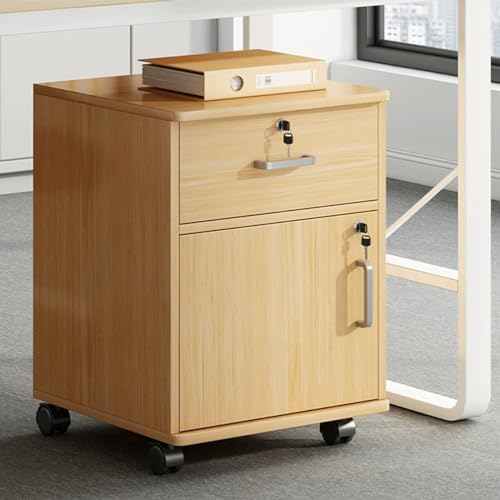 Armadietto mobile in legno con serratura con 4 cassetti verticali per documenti legali/A4, perfetto per l'organizzazione di casa e ufficio