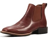 SUREWAY Mens Western Chelsea Cowboy Boots for Men Square Toe,Rugged Slip-On Work/Casual/Dress Boots for Men,Comfort Slip Resistant Ankle Leather Boots
