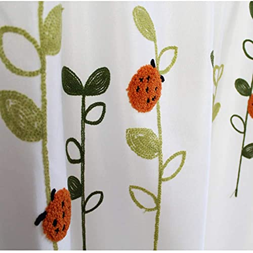 Cortinas de media cocina bordadas a mano con lino y algodón natural para ventanas cortas 6