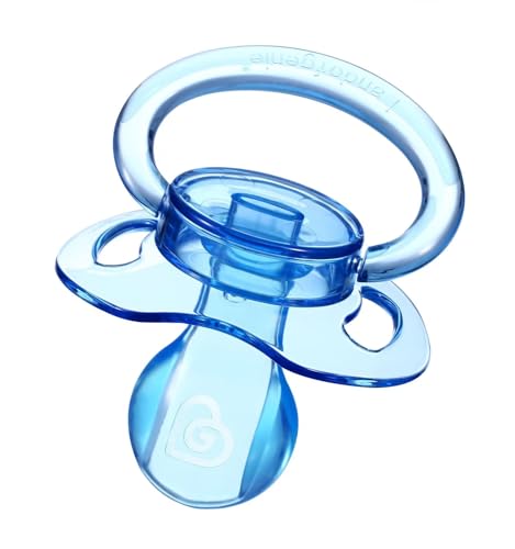 Image of Landofgenie Large Shield Adult Size Pacifiers Bone Shape Transparent Design Pacifier Blue