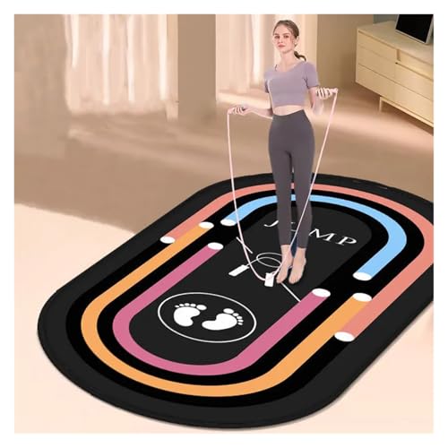 Home Living Room Gym Jumping Rope Yoga Exercise Mat Non-Slip Sound Insulation Shock Absorption Non-Slip Mat(Orange,160x230cm)