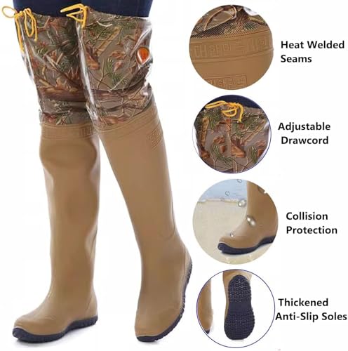 KomNWF LXXW Fishing Chest Waders Lightweight Fishing Frog Shoes with Adjustable Drawstring, Fishing Waterproof Boots, Tall Down Shoes hunting waders(5)