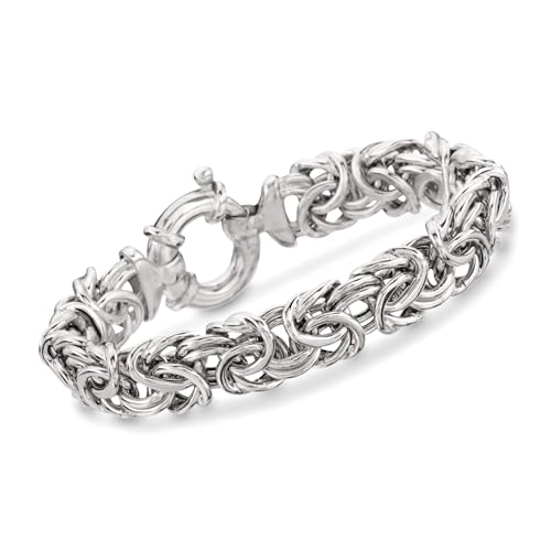 Ross-Simons Italian Sterling Silver Large Byzantine Bracelet