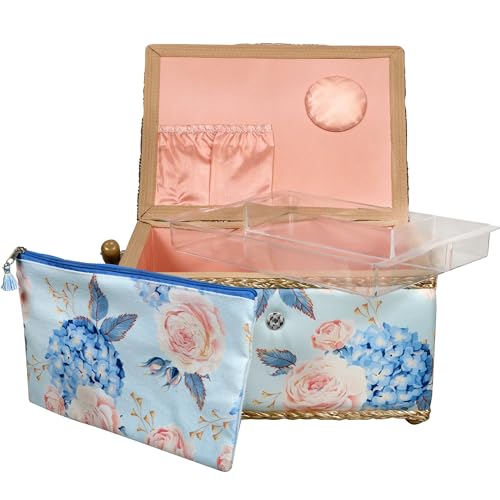 SINGER Sew\'n Stow Sewing Basket and Zipper Pouch-Hydrangeas Print 00045 - Thumbnail 2