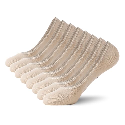 Women's No Show Liner Socks 8 Pack Low Cut Non Slip Footies Invisible Socks for Flat Boat