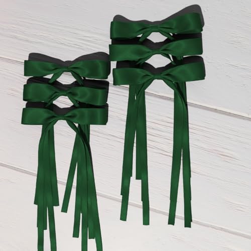 Pinzas de moño para cabello set 6 piezas color verde miniatura 7