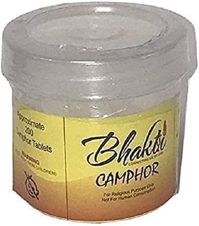 Bhakti Smokeless Camphor Blocks Tablets High Quality Refined Camphor 1.75 Oz (50gm)