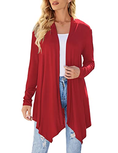 Red Cardigan For Women Ladies Lightweight Open-Front Christmas Cardigans Sweaters Xl #TOP24