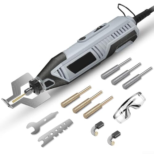 For BEI&HONG Electric Chainsaw Sharpener Kit 180W 6 Speeds Setting 8000-35000RPM Diamond Wheels Chainsaw Chain Grinder Tool for Most Chainsaw Chains Fast Sharpening