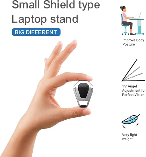 Image of SOOPII Laptop Stand for Desk, Portable Anti-Slip Keyboard Riser, Zinc Alloy Keyboard Stand, Computer Stand Compatible with MacBook Air /Pro, 10-15.6 Inches Laptops and Keyboards (JDL-15)