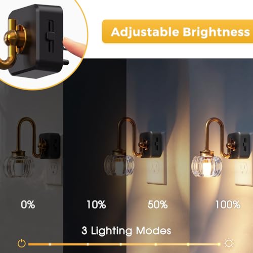 L LOHAS LED Night Lights Plug into Wall, 3000K Soft White LED, Floral Night Lights with Dusk to Dawn Sensor, 0-100lm Adjustable Brightness, for Hallway Bedroom Stairway by L LOHAS LED - Image 3