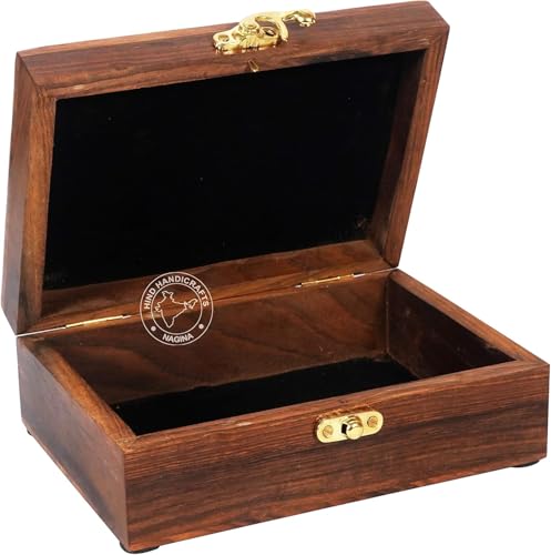 Image of Rosewood Handmade Wooden Jewelry Box - Celtic Heart Engraved Keepsake Storage Organizer | Handcarved Wooden Urn for Women & Men | Decorative Jewellery Gift Box (7 inchx5.5 inchx3.5 inch)