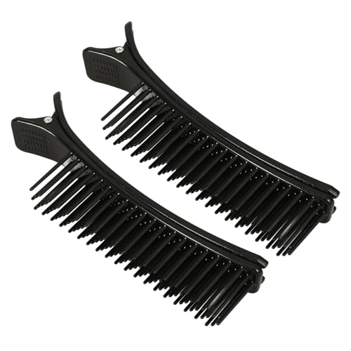 BATHVEVE 2 Piezas Pinza Para El Cabello Pinzas Para El Cabello Peluquero Pinzas Para El Cabello Negro Pinzas Para El Cabello Para Peinar Seccionamiento En Capas Básico Black