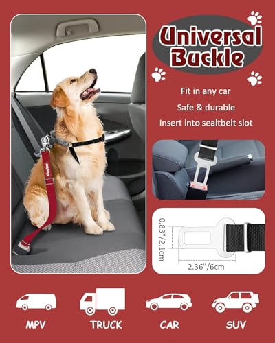 Image of 2 Packs Adjustable Pet Dog Cat Car Seat Belt Safety Leash Vehicle Seatbelt Harness