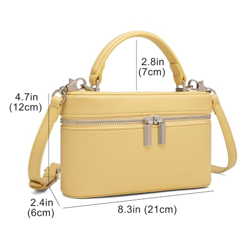 Image of Rejolly Vanity Case Handbag for Women Top-Handle PU Leather Purse Crossbody Shoulder Bag