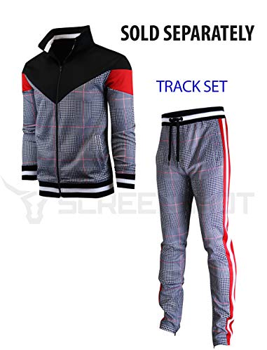 Image of SCREENSHOT-TRACK JACKET Mens Urban Hip Hop Premium Track Jacket - Slim Fit Side Taping Sportswear Urbanwear Streetwear Top