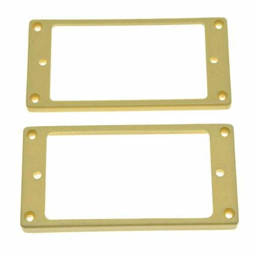 Dopro Set of 2 Plastic Humbucker Pickup Ring Pickup Mounting Frame Flat Bottom 35 for Neck and 79 for Bridge Pickup Cream