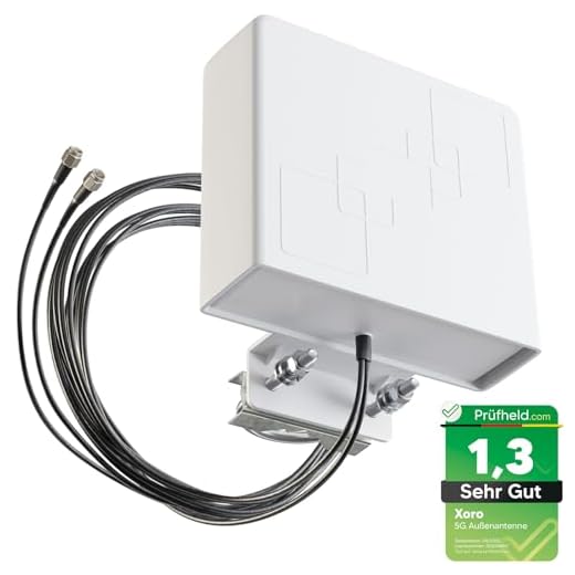 netshop 25 LTE Antenne Außenantenne Multiband Duo Antenne 5G / 4G / 3G MiMo 2X 9 dBi max. Verstärkung Wetterfest Outdoor für LTE Router mit SMA Anschluss für alle Netze 700-3500 MHz