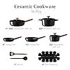 CAROTE ceramic cookware set,nonstick pots and pans，14PCS Non Toxic Healthy Non Stick Kitchen Cooking Pots and Frying Pans Set, PFAS PTFE Free #1