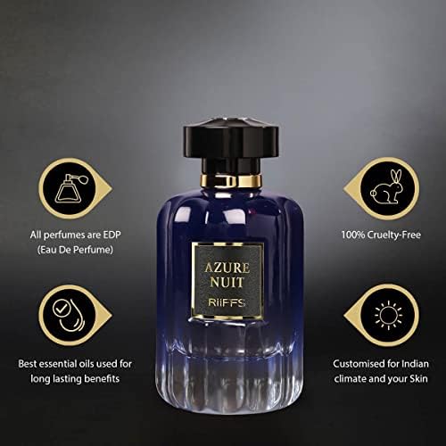 RiiFFS Azure Nuit Imported Long Lasting 100ml Unisex Perfume, Citrusy, Aromatic & Woody, Soothing Fragrance